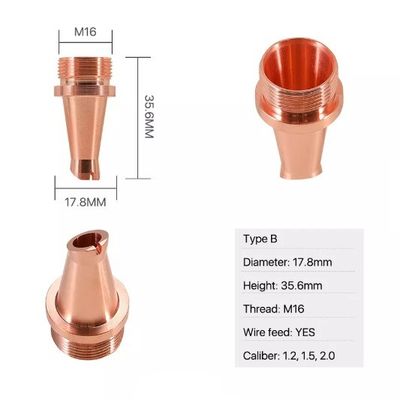 Hilo de la boca M16 de la soldadura de laser de H35.6mm para el soldador Head del laser de la fibra